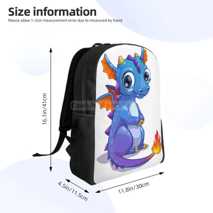 Cute Dragon Backpack - Black / 15 inches