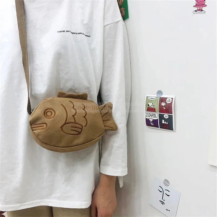 Cute Japanese Messenger Bag - Brown