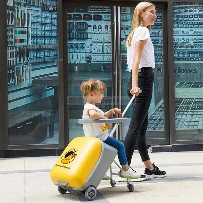 Cute Rolling Backpack - yellow