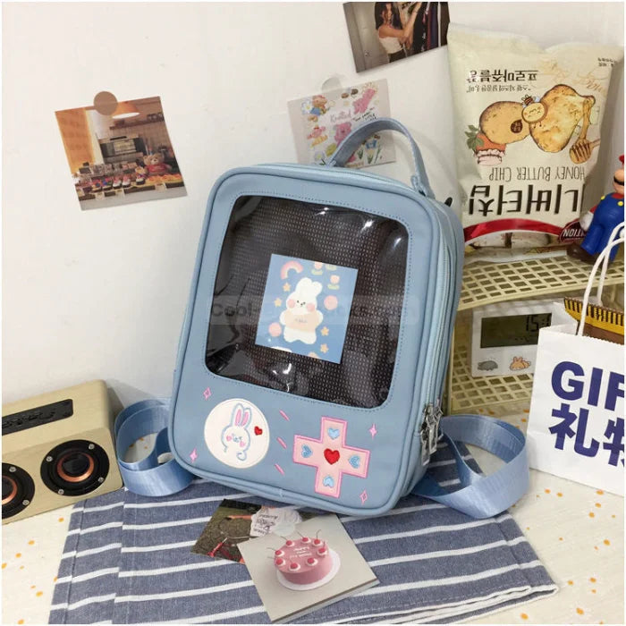 Cute Tote Backpack - Blue / 27x22x7cm