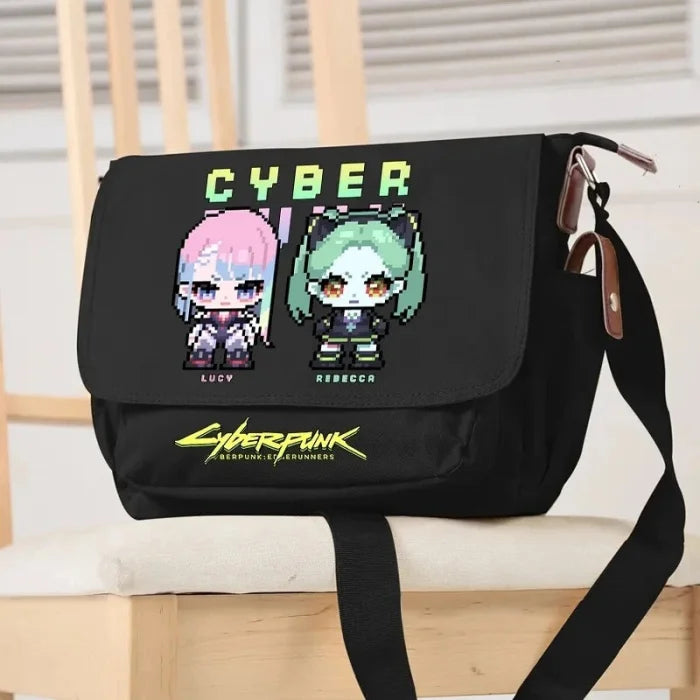 Cyberpunk Messenger Bag - Black