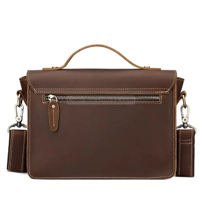 Dark Brown Leather Messenger Bag