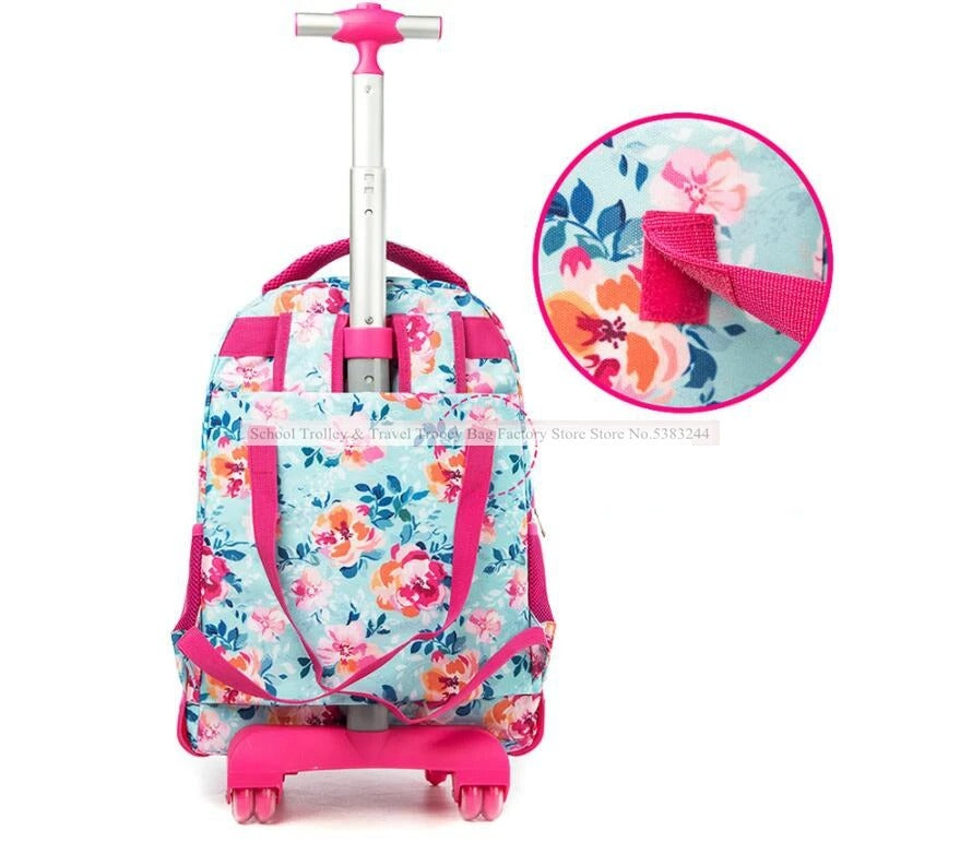 Floral Rolling Backpack