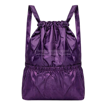 Designer Drawstring Backpack - Purple / 30x13x47cm