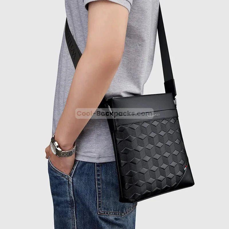 Designer Men Messenger Bag - Black