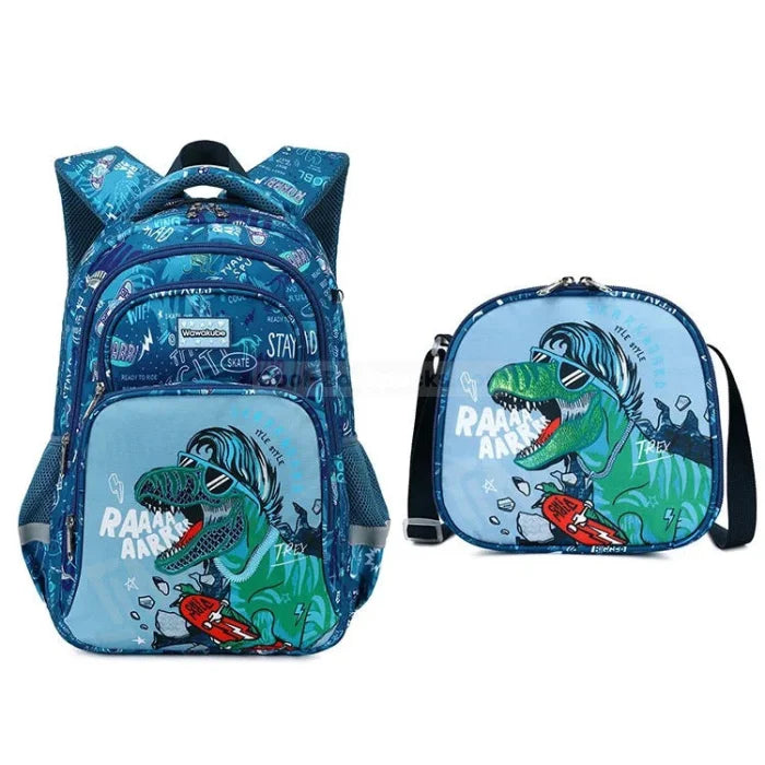 Dinosaur Backpack And Lunch Bag - 2pcs