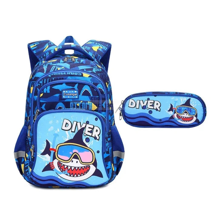 Dinosaur Backpack And Lunch Bag - shark 2pcs