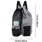 Drawstring Backpack with Water Bottle Pocket - Grey