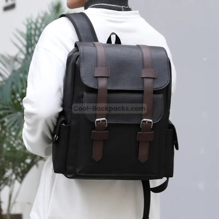 Faux Leather Rucksack Backpack