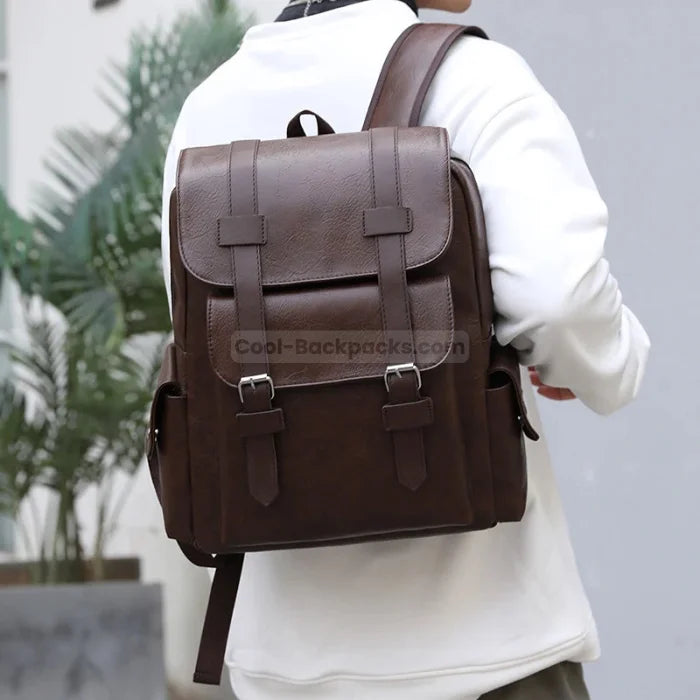 Faux Leather Rucksack Backpack