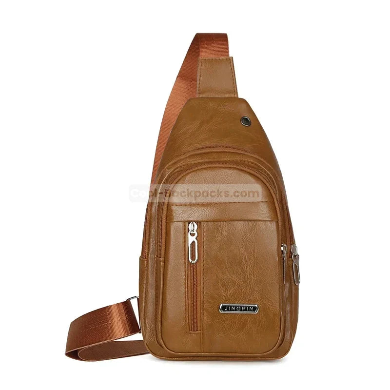 Faux Leather Sling Backpack