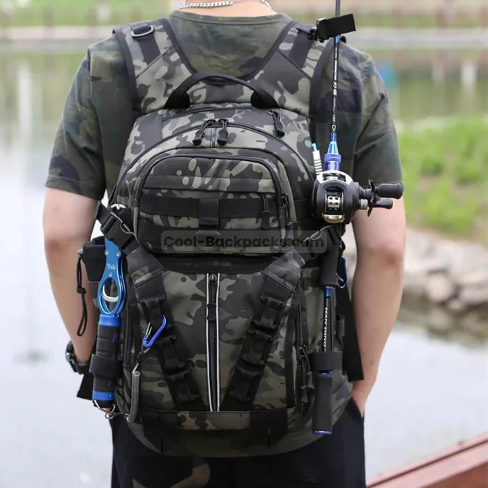 Fishing Backpack with Rod Holders