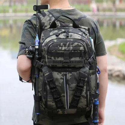 Fishing Backpack with Rod Holders