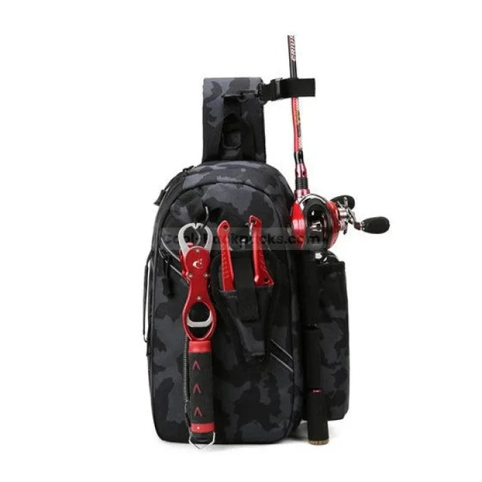 Fishing Gear Backpack - Black Camo