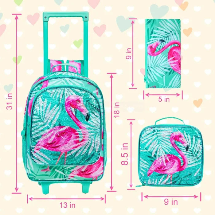 Flamingo Rolling Backpack