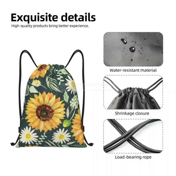 Floral Drawstring Backpack