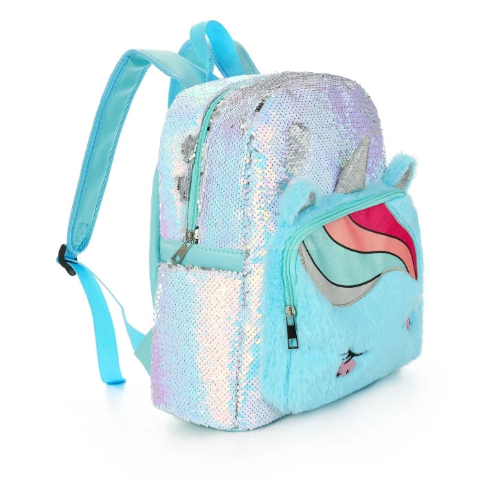 Fluffy Sequin Unicorn Backpack