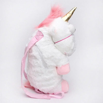 Fluffy Unicorn Plush Backpack