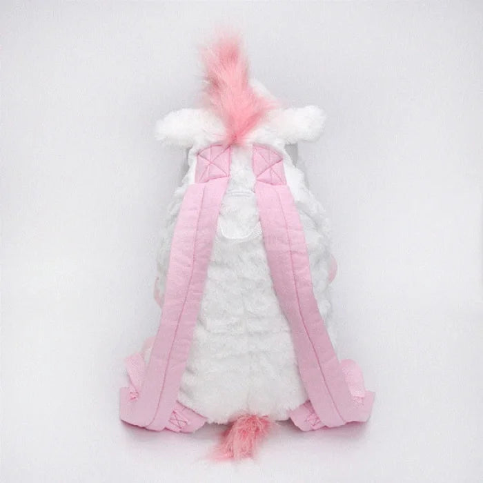 Fluffy Unicorn Plush Backpack