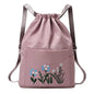 Foldable Drawstring Backpack - Dark pink