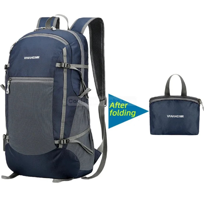 Foldable Hiking Backpack - Navy blue