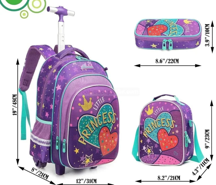 Glitter Rolling Backpack