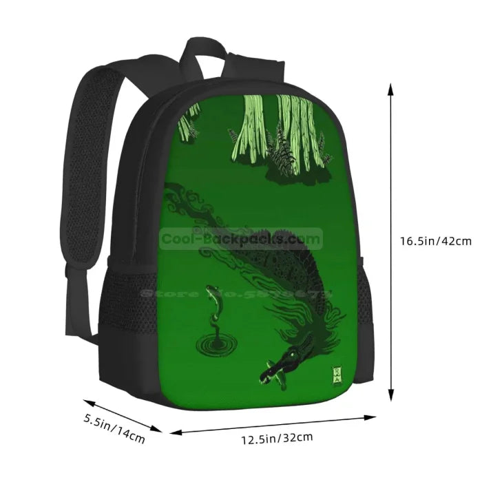 Green Dinosaur Backpack - Backpack - Black