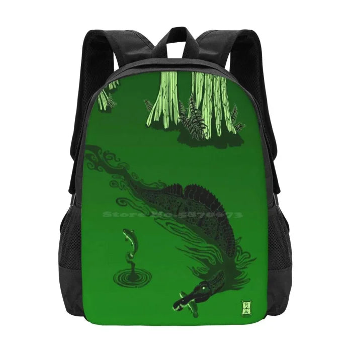 Green Dinosaur Backpack - Backpack - Black