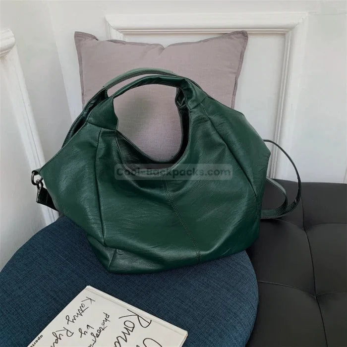 Green Leather Messenger Bag