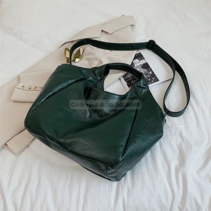 Green Leather Messenger Bag