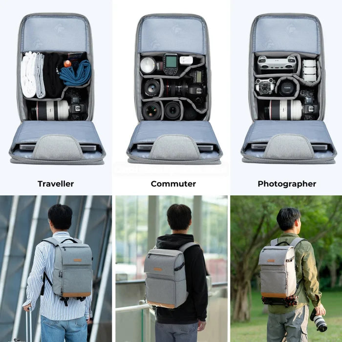 Grey Camera Backpack - Gray