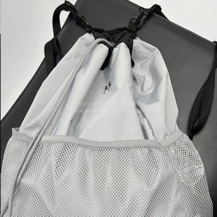 Grey Drawstring Backpack - Gray