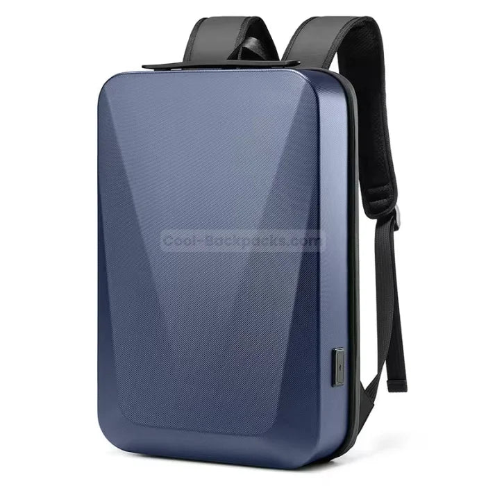 Hard Shell Laptop Backpack - blue