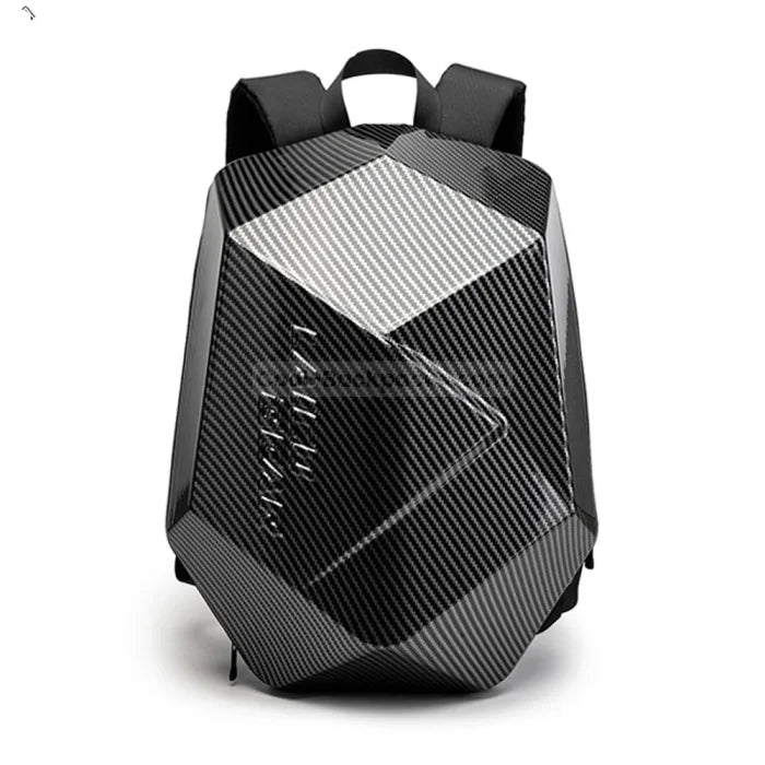 Hard Shell Motorcycle Backpack - Gray