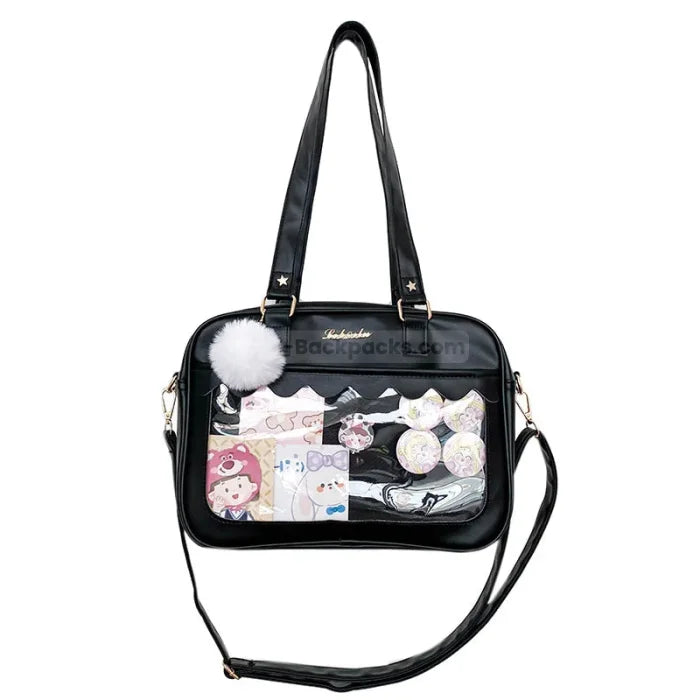 Kawaii Messenger Bag - Black