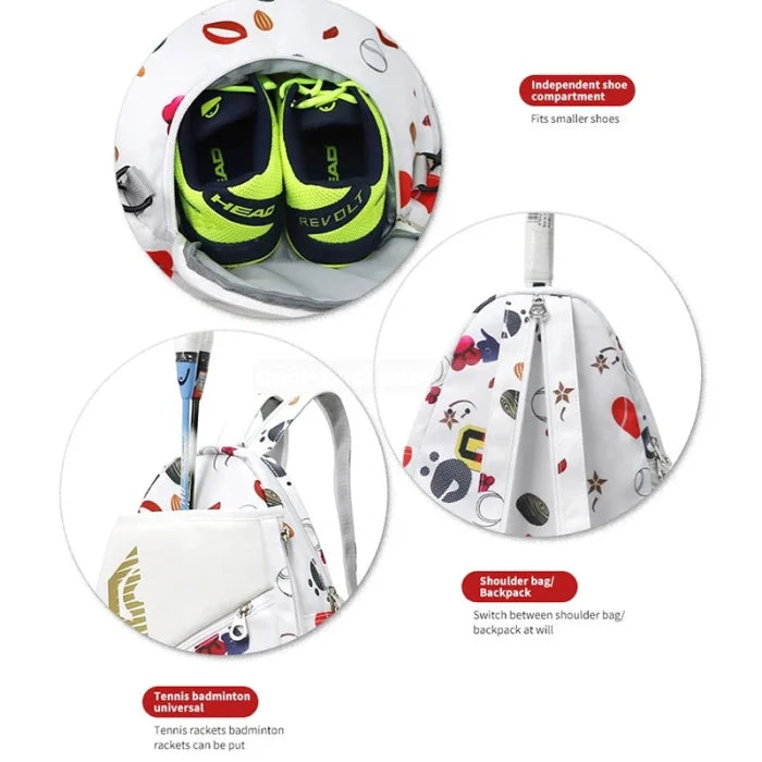 Kids Tennis Backpack - White