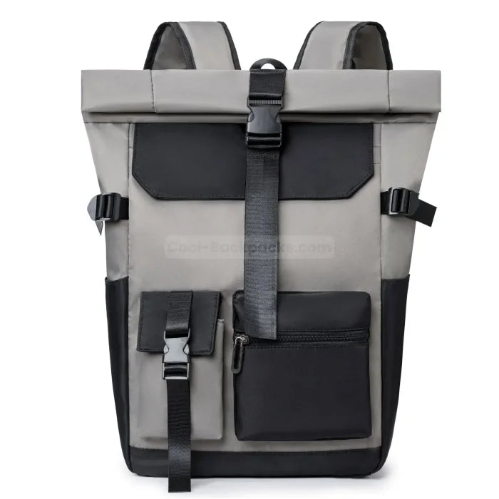 Laptop Roll Top Backpack - Deep Grey