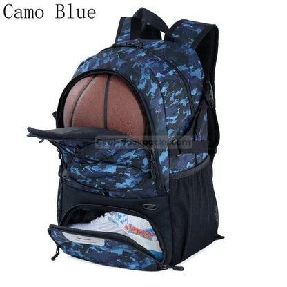 Large Basketball Backpack - Camouflage blue