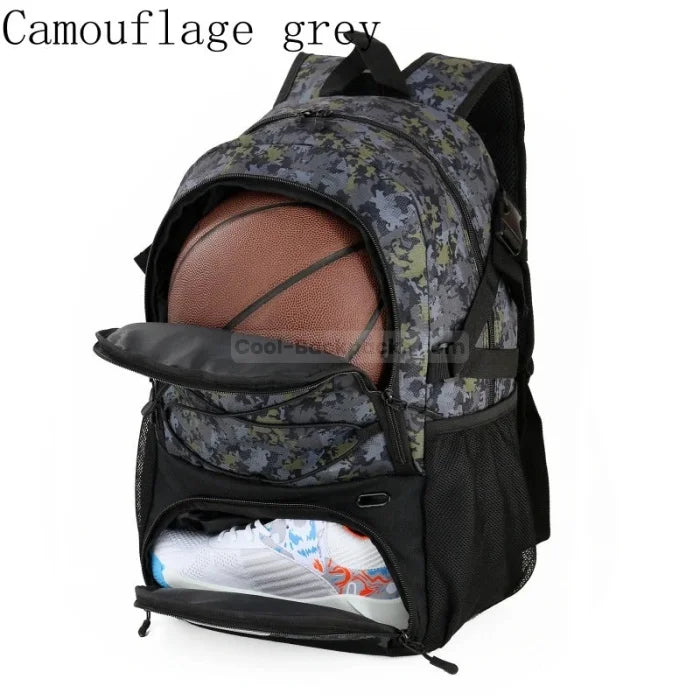 Large Basketball Backpack - Camouflage grey