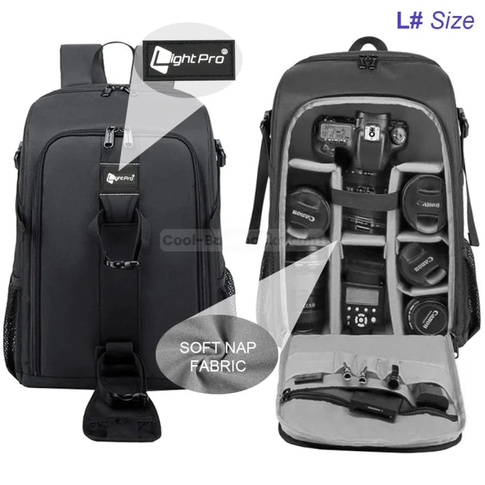 Large Camera Backpack - Grey