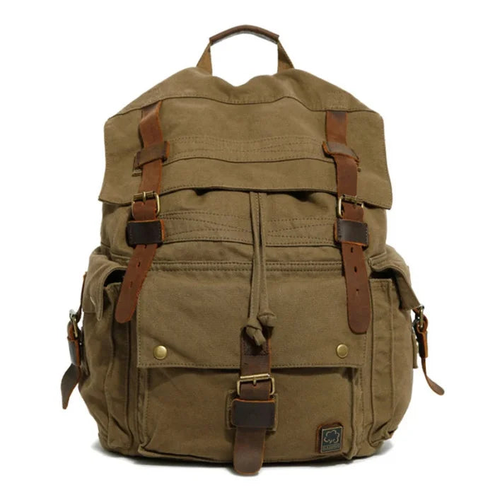 Large Canvas Backpack - Green