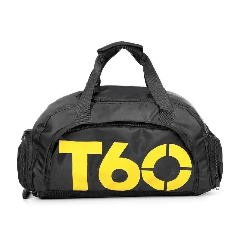 Large Gym Backpack - Black Yellow