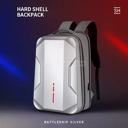 Large Hard Shell Backpack - Gray / 17 Inches