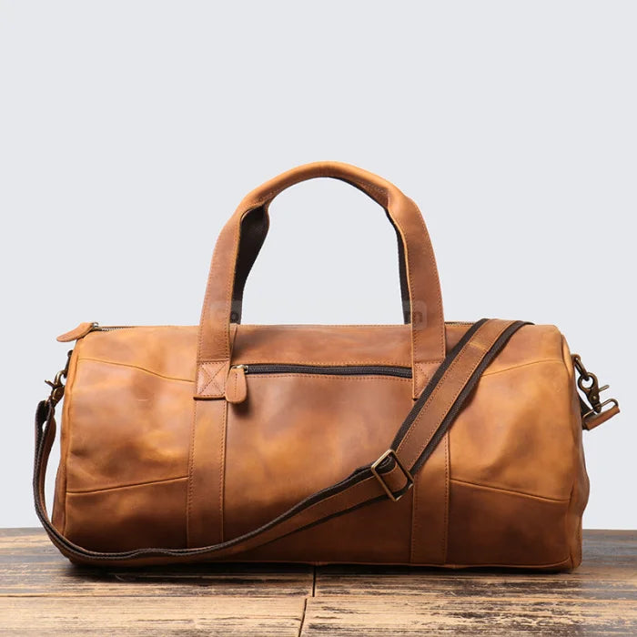 Leather Carry-On Duffel Bag - Brown