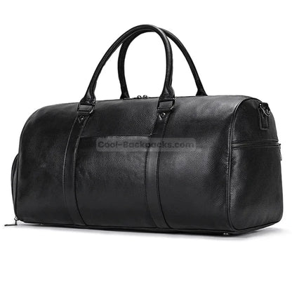 Leather Duffel Bag - Black