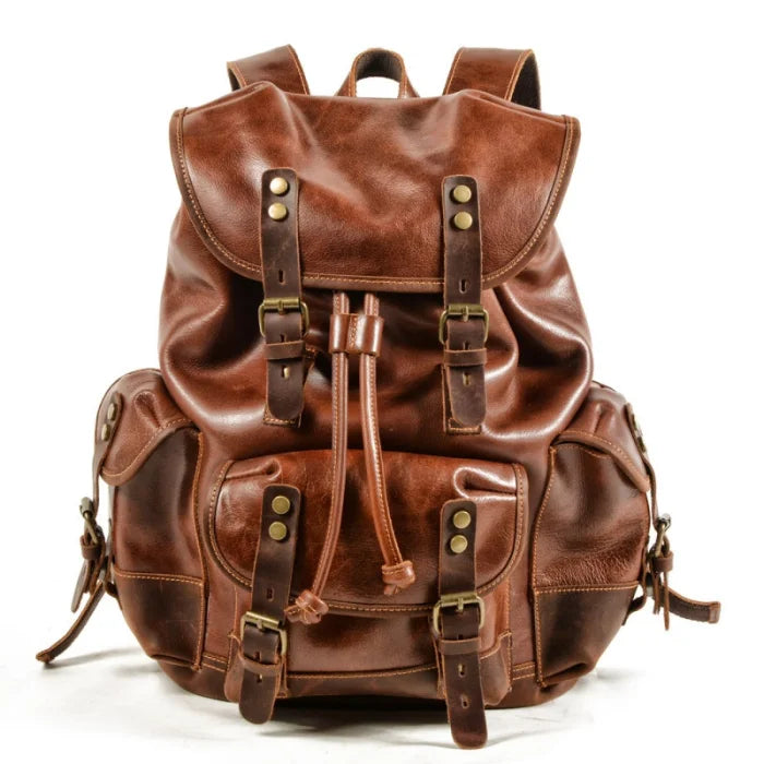 Leather Hiking Backpack