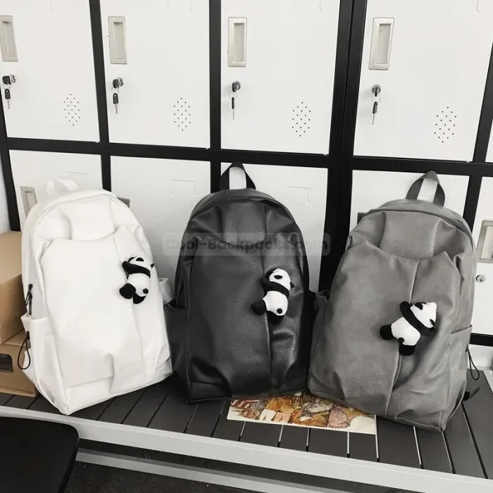 Leather Panda Backpack