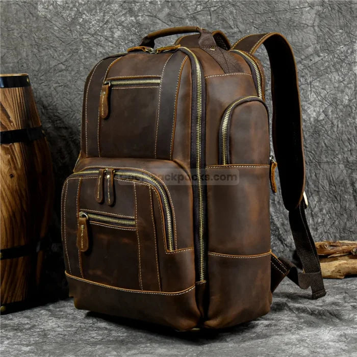 Leather Travel Backpack