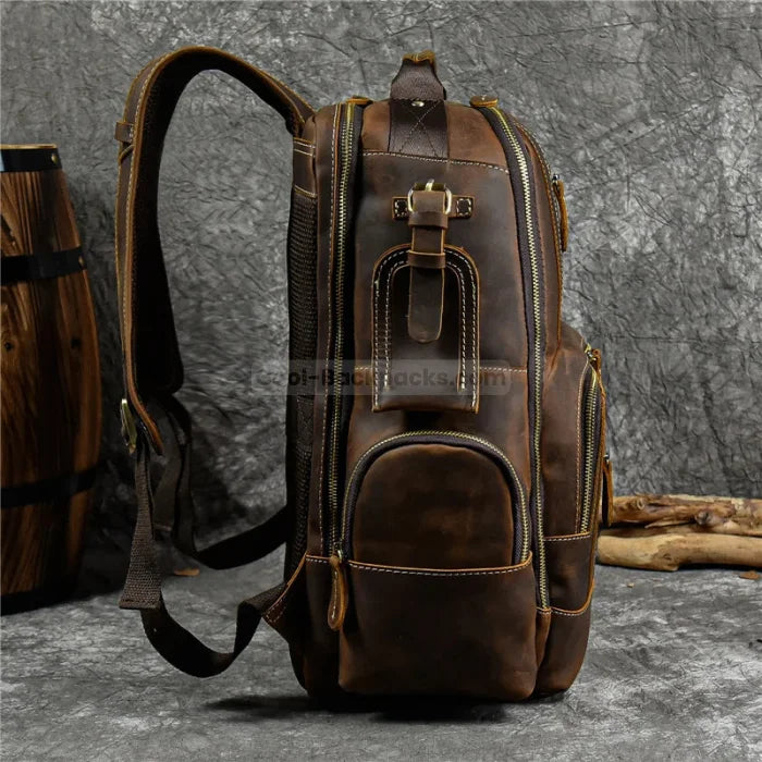 Leather Travel Backpack