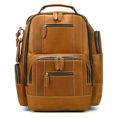 Leather Travel Backpack Mens